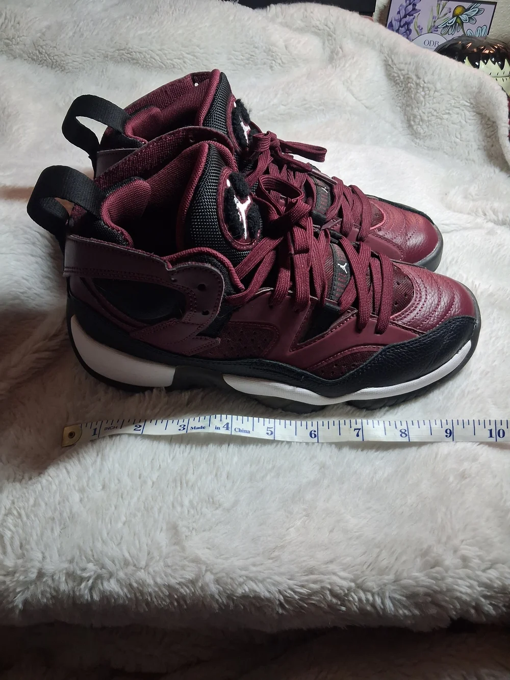 Jordan Kids Burgundy and Black Retro Basketball Shoes